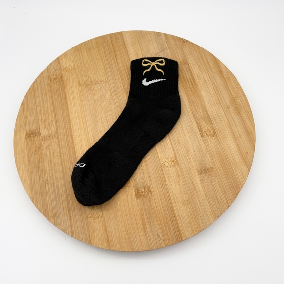 Custom Bow Nike Dri Fit Crew & Ankle Socks - One Pair (Blue, Pink, & Gold) - Picture 7 of 7